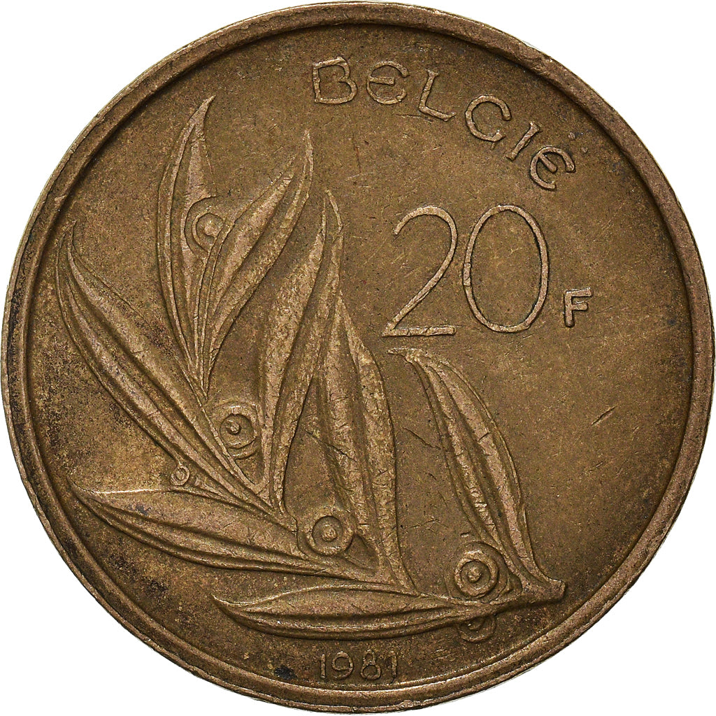 Münze, Belgien, 20 Francs, 20 Frank, 1981