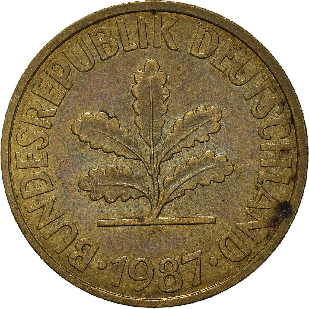 Moneta, GERMANIA - REPUBBLICA FEDERALE, 10 Pfennig, 1987