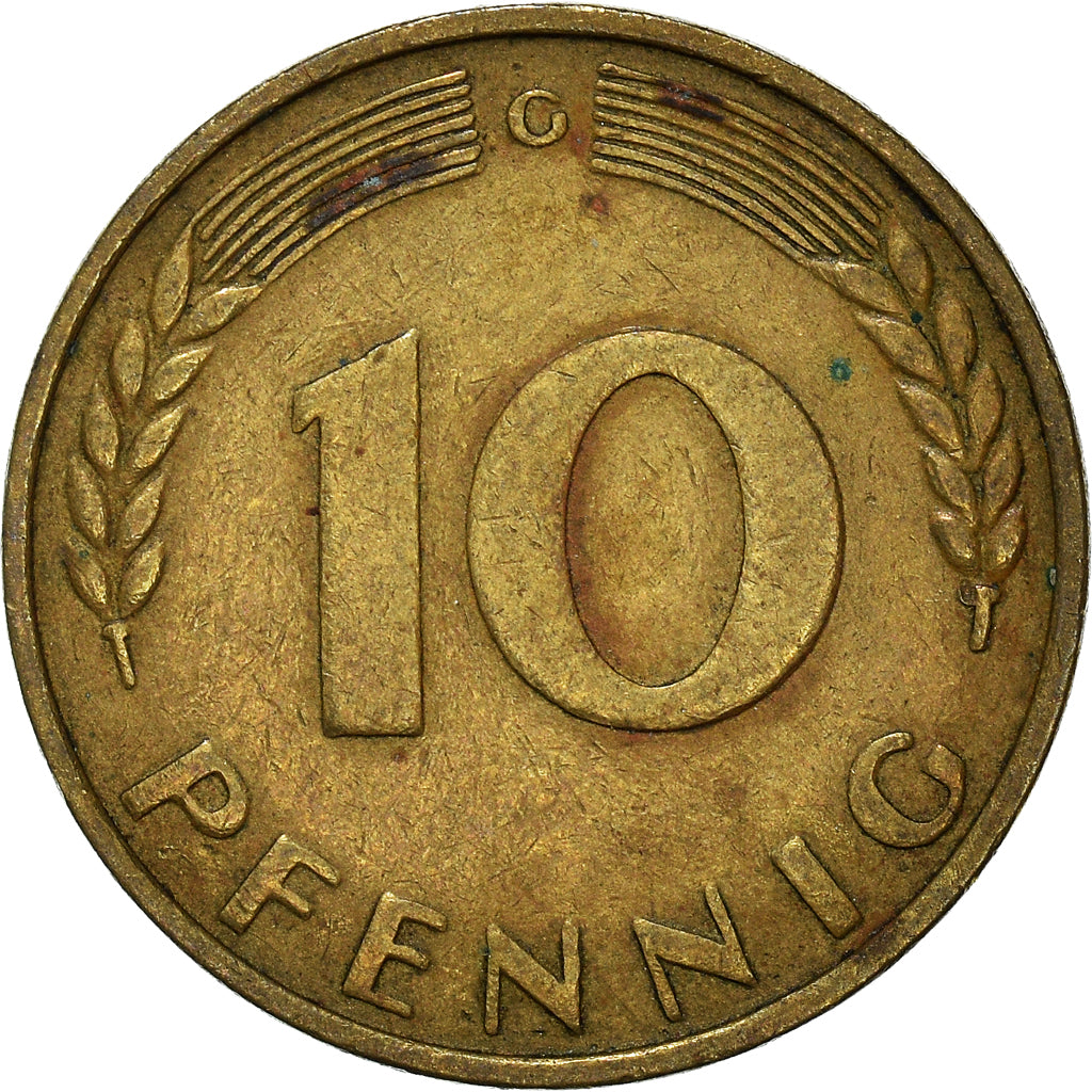 Moeda, ALEMANHA - REPÚBLICA FEDERAL, 10 Pfennig, 1950