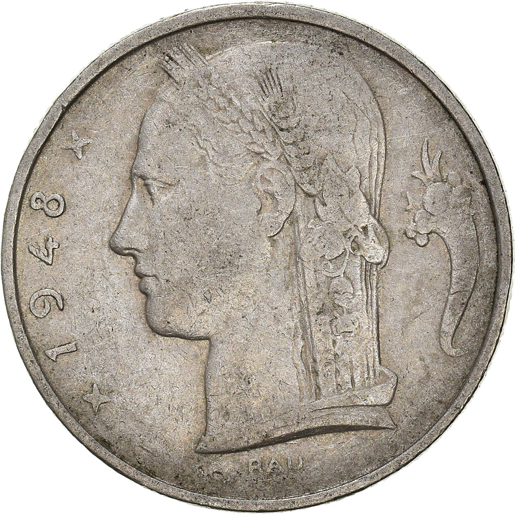 Coin, Belgium, 5 Francs, 5 Frank, 1948