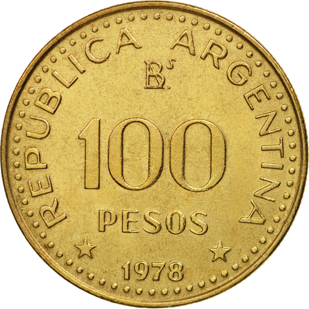 Moneda, Argentina, 100 Pesos, 1978, EBC, Aluminio - bronce, KM:82