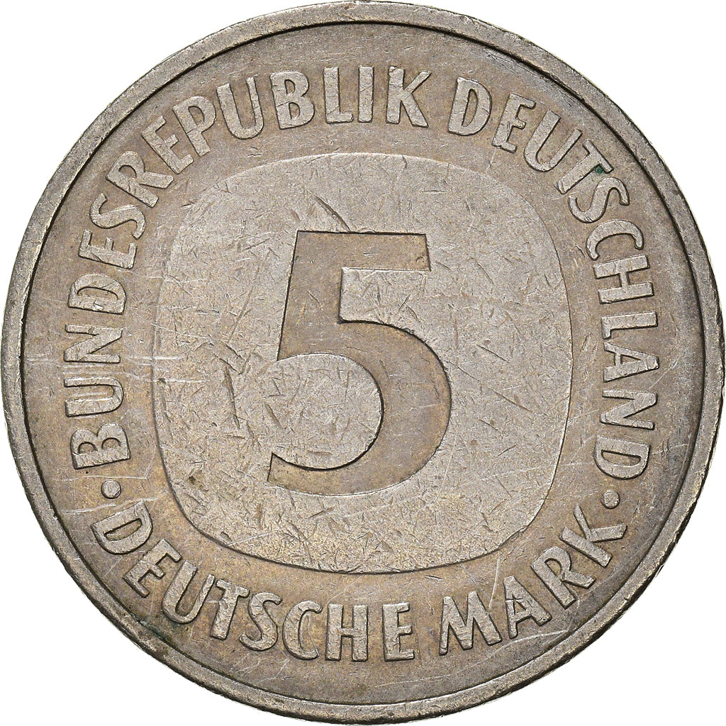 Monnaie, République fédérale allemande, 5 Mark, 1975
