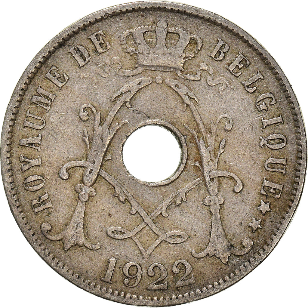 Moneda, Bélgica, 25 Centimes, 1922