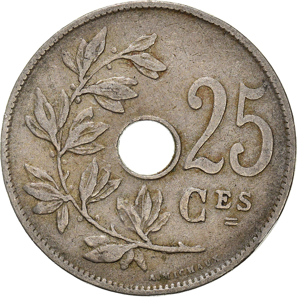 Moneda, Bélgica, 25 Centimes, 1922