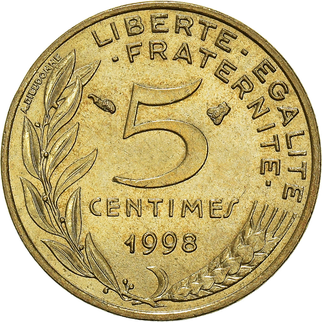 Moneta, Francia, 5 Centimes, 1998
