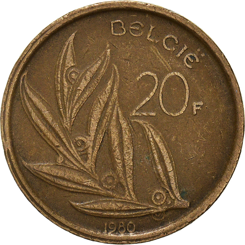 Monnaie, Belgique, 20 Francs, 20 Frank, 1980