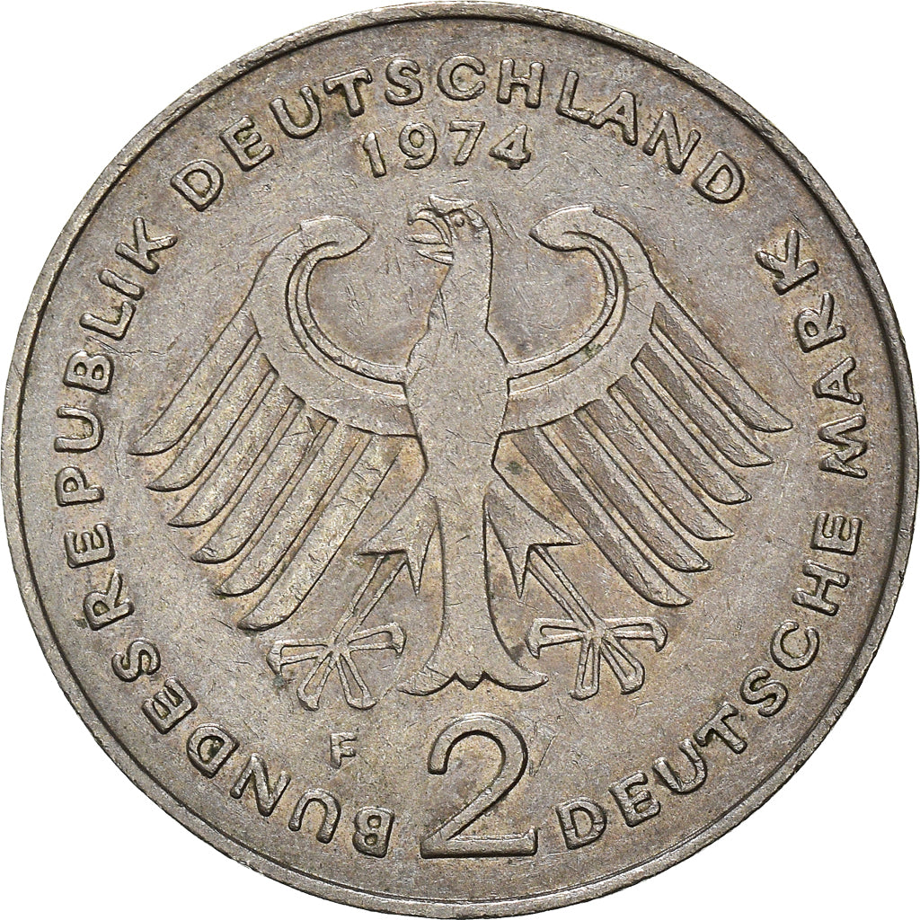 Moneta, GERMANIA - REPUBBLICA FEDERALE, 2 Mark, 1974