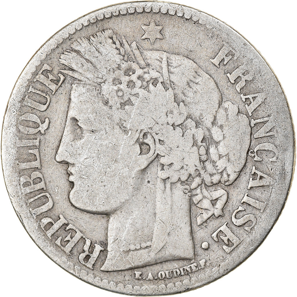 Monnaie, France, Cérès, 2 Francs, 1871, Bordeaux, TB, Argent, Gadoury:529