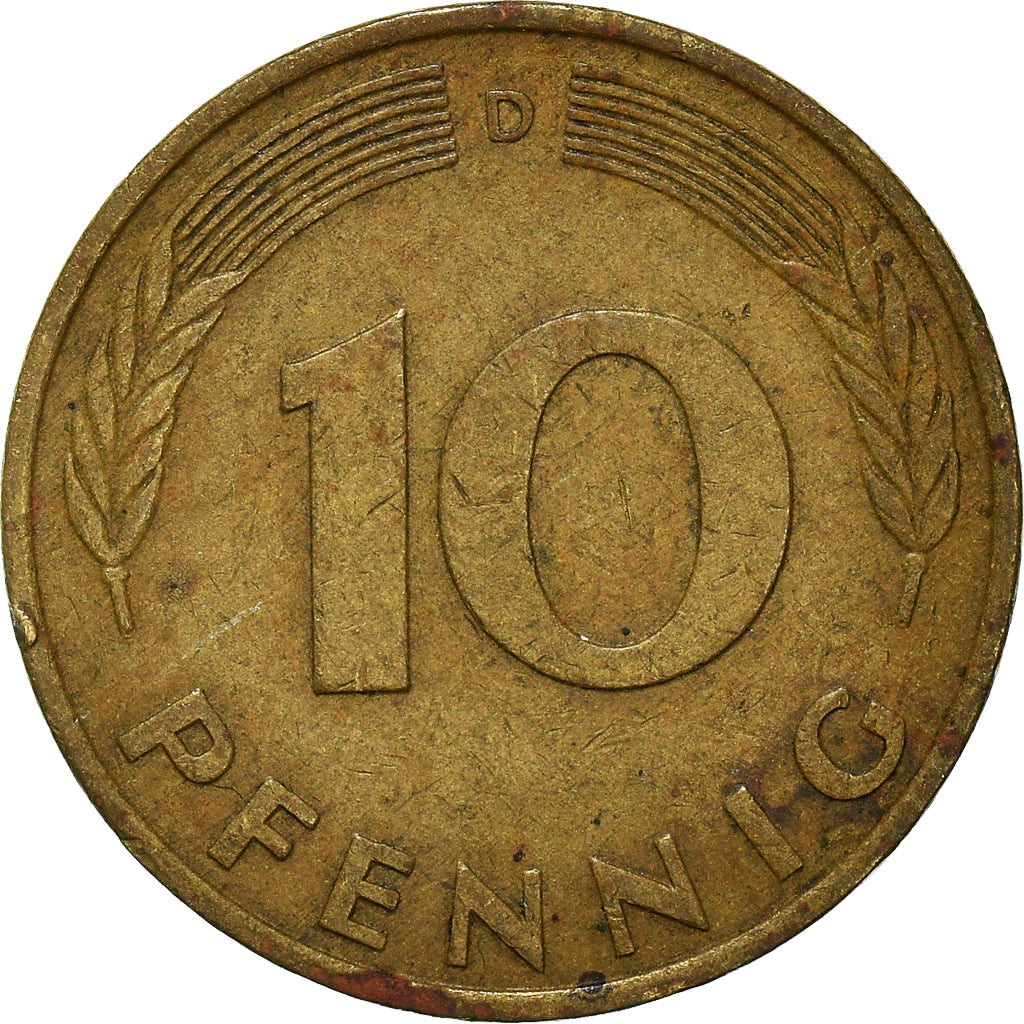 Moneda, ALEMANIA - REPÚBLICA FEDERAL, 10 Pfennig, 1977