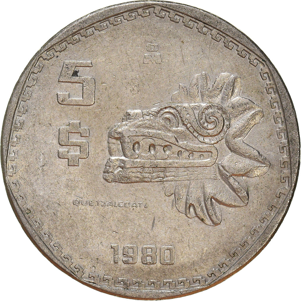 Monnaie, Mexique, 5 Pesos, 1980