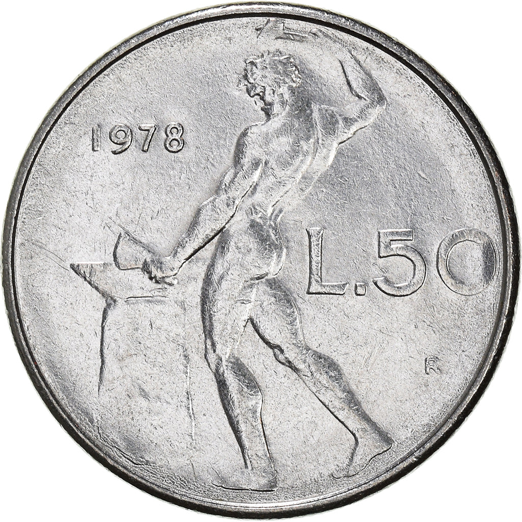 Münze, Italien, 50 Lire, 1978