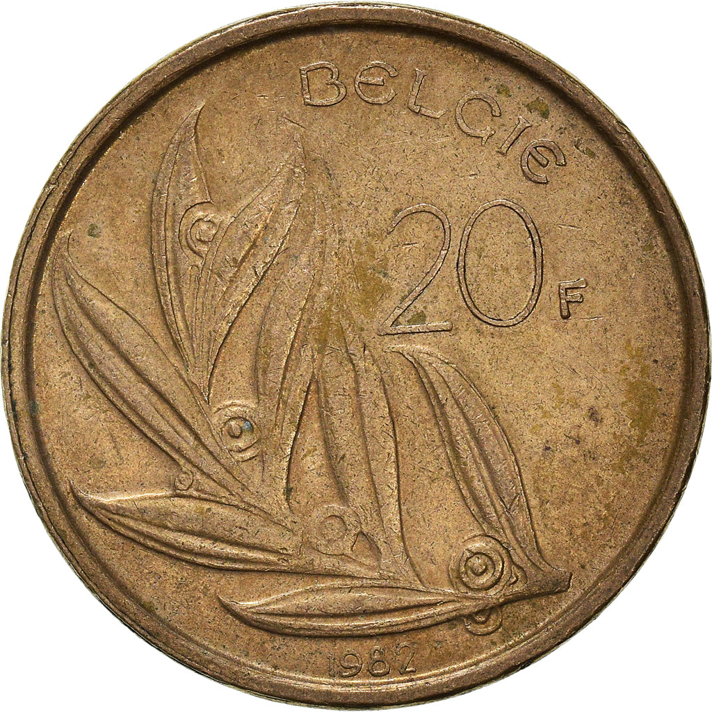 Coin, Belgium, 20 Francs, 20 Frank, 1982
