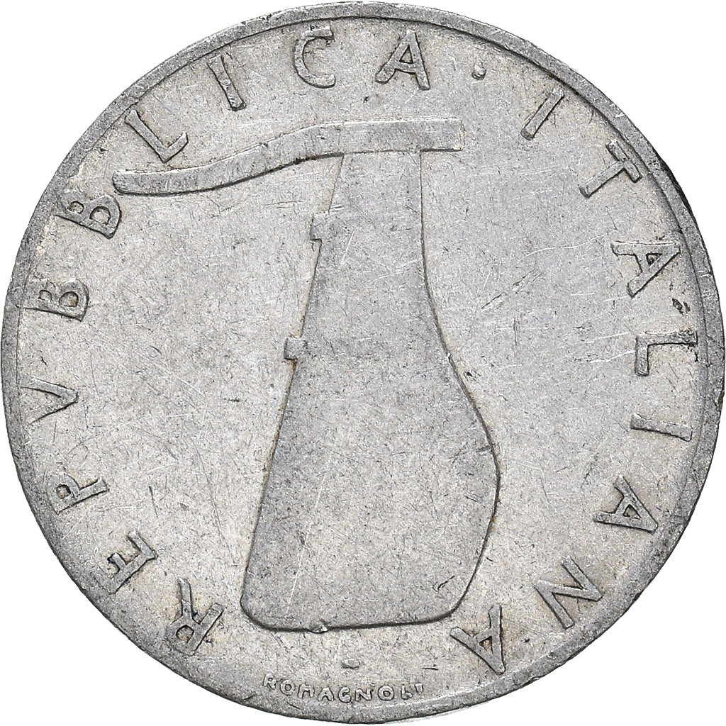 Coin, Italy, 5 Lire, 1955