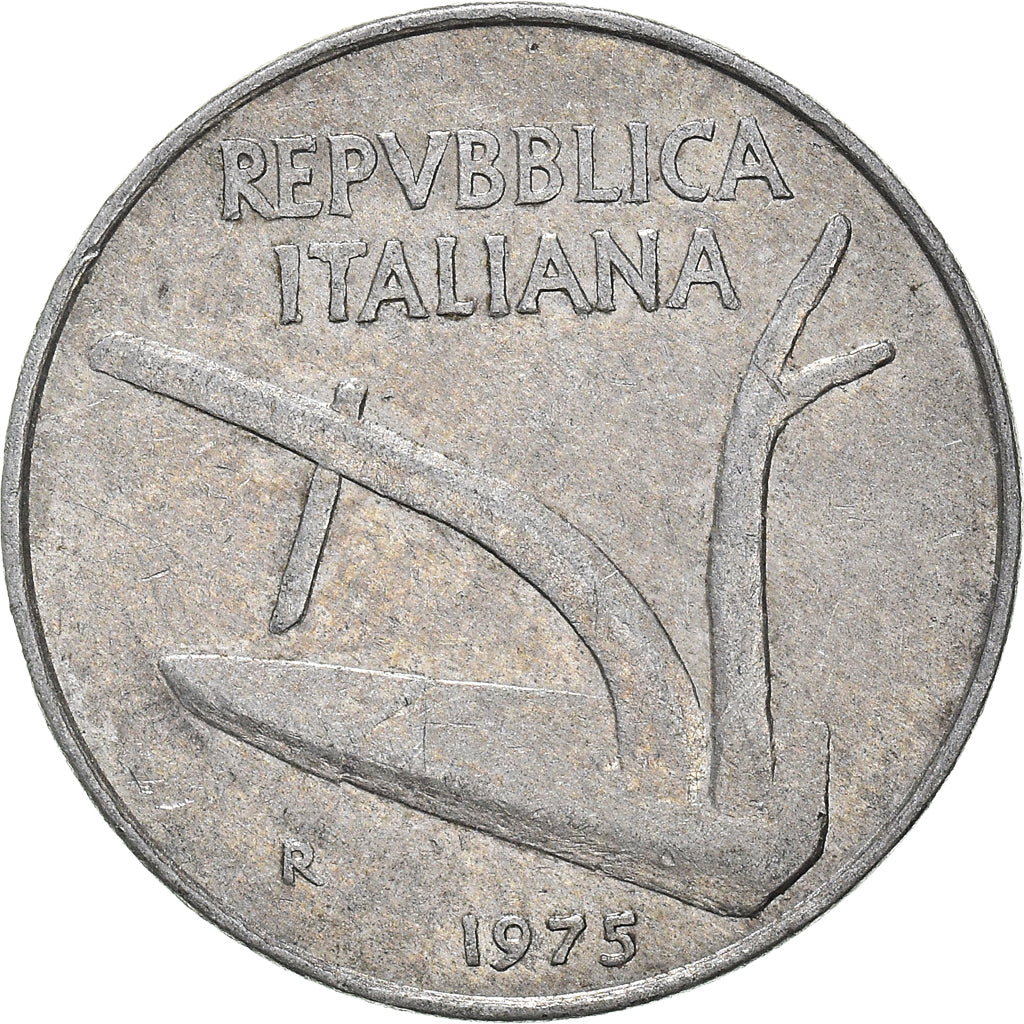 Moeda, Itália, 10 Lire, 1975