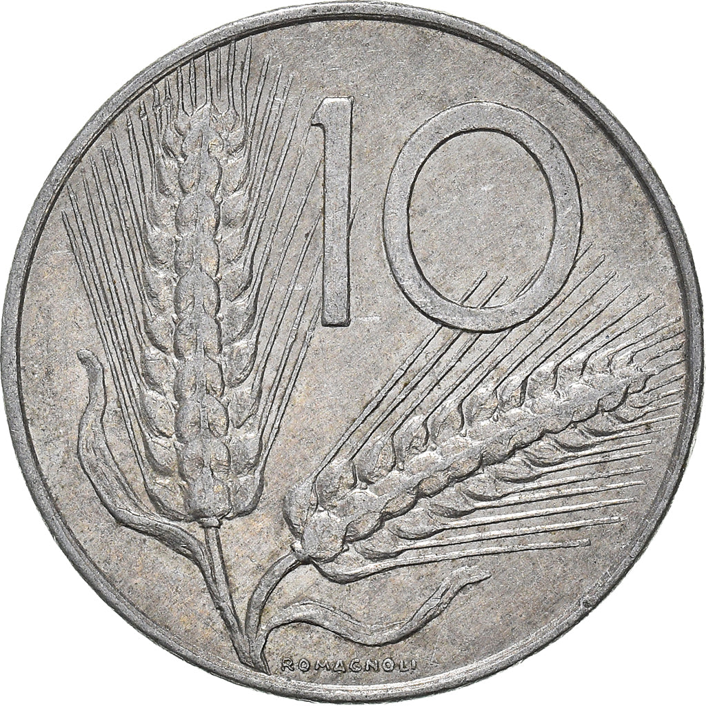 Moeda, Itália, 10 Lire, 1975