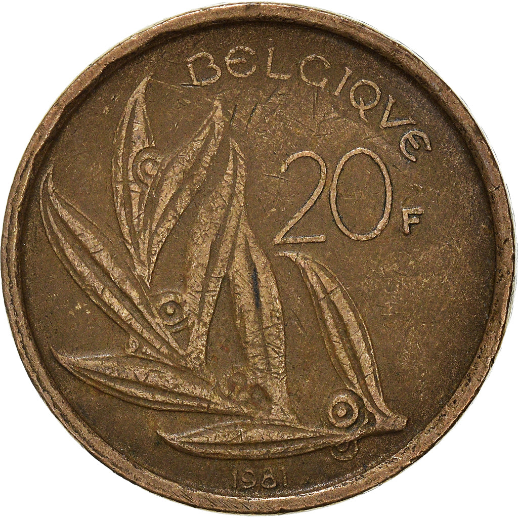Coin, Belgium, 20 Francs, 20 Frank, 1981
