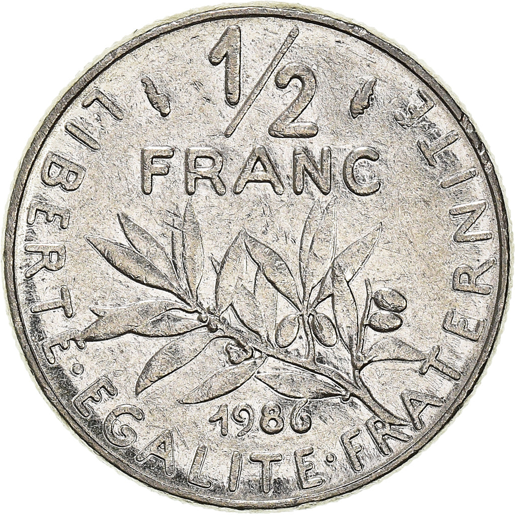Münze, Frankreich, 1/2 Franc, 1986