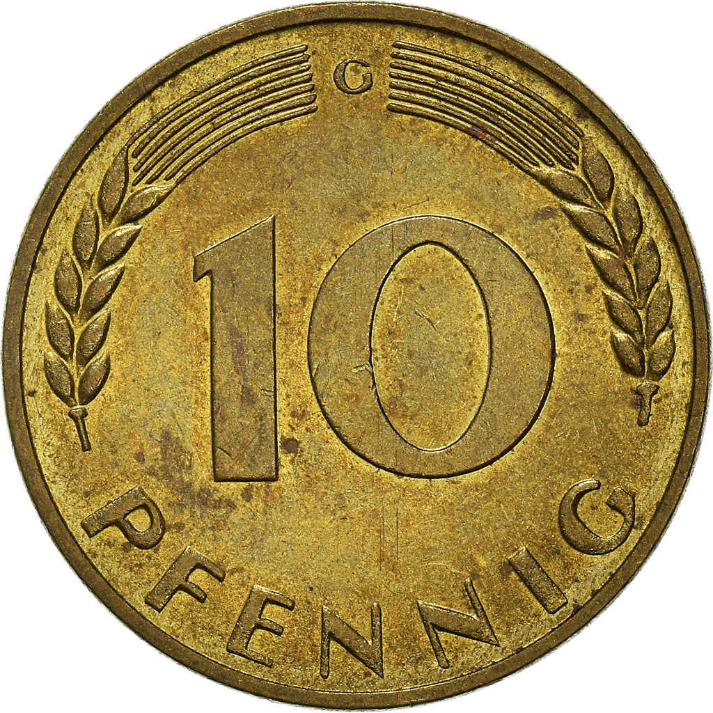 Moeda, ALEMANHA - REPÚBLICA FEDERAL, 10 Pfennig, 1950