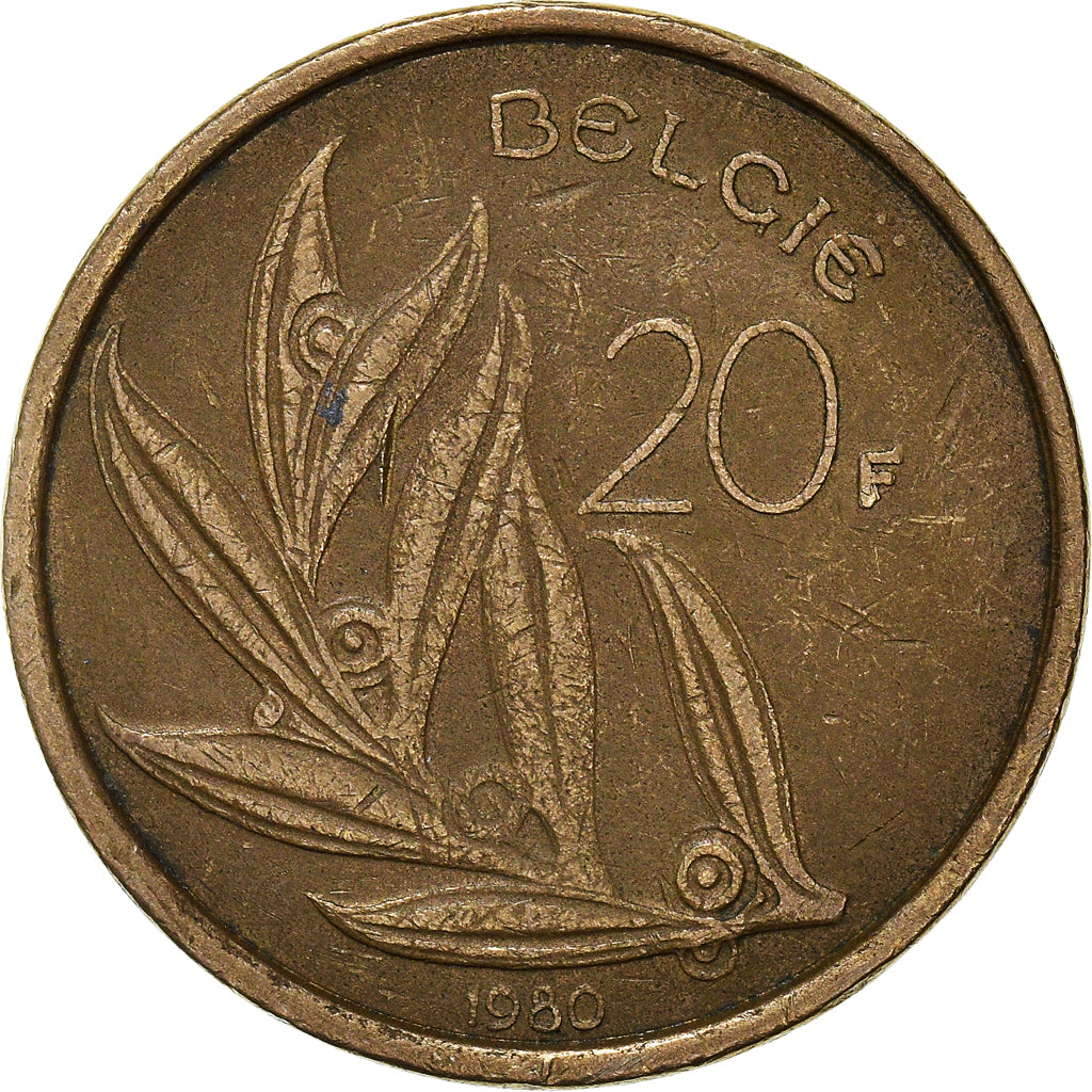 Münze, Belgien, 20 Francs, 20 Frank, 1980