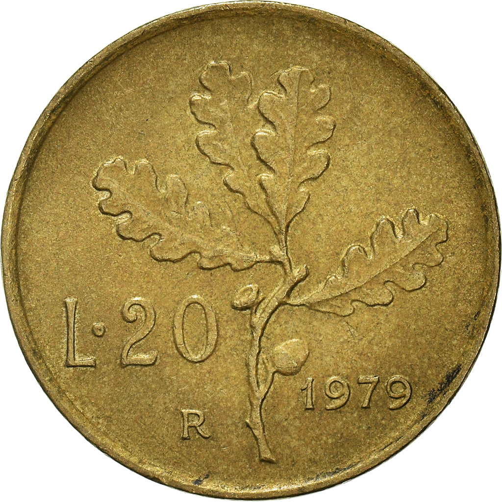 Münze, Italien, 20 Lire, 1979