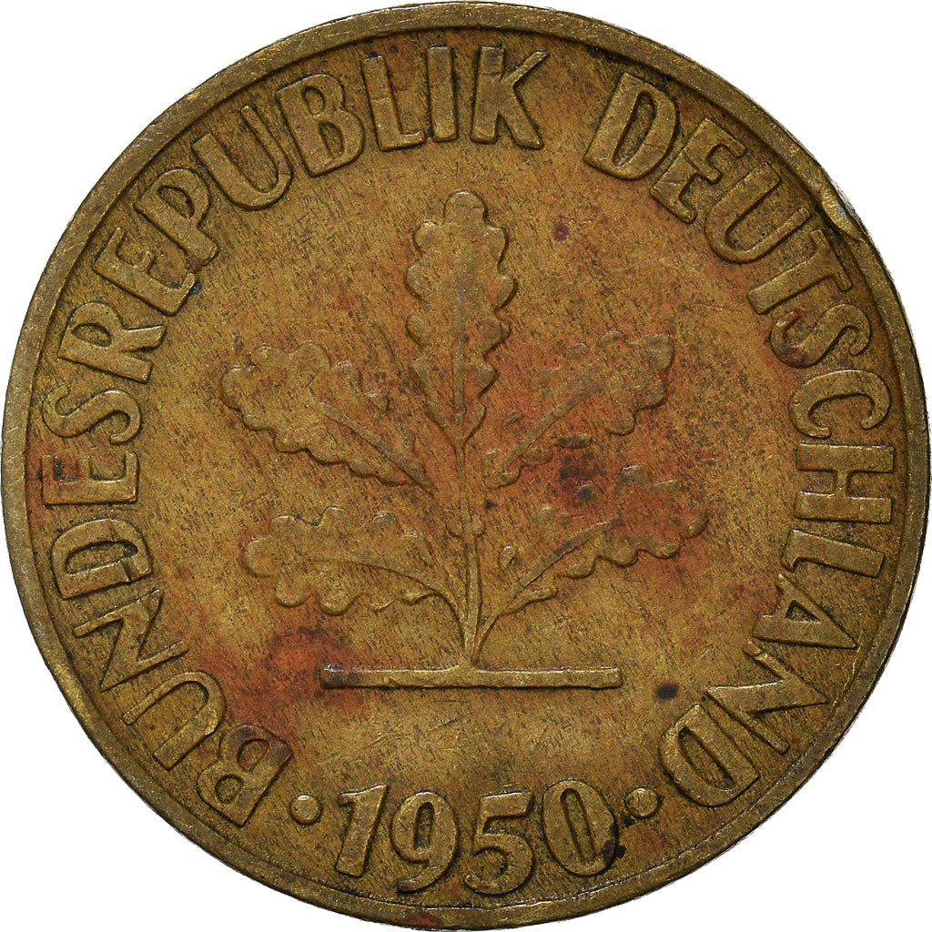 Moneda, ALEMANIA - REPÚBLICA FEDERAL, 10 Pfennig, 1950