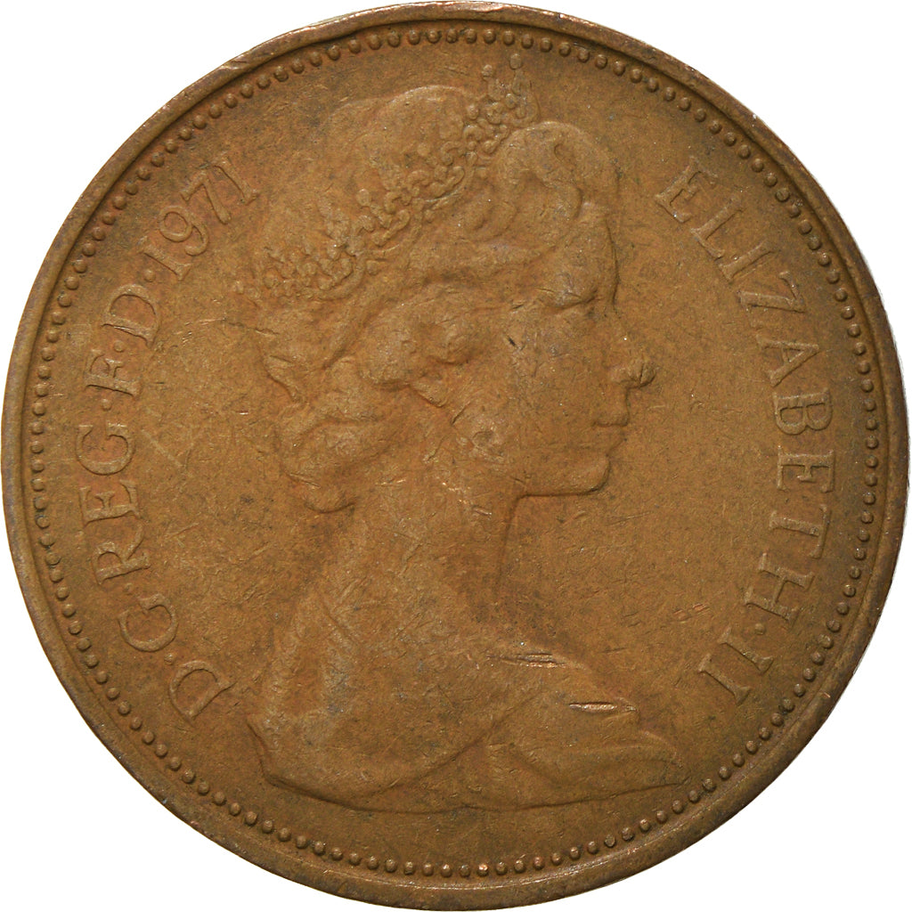 Münze, Großbritannien, 2 New Pence, 1971