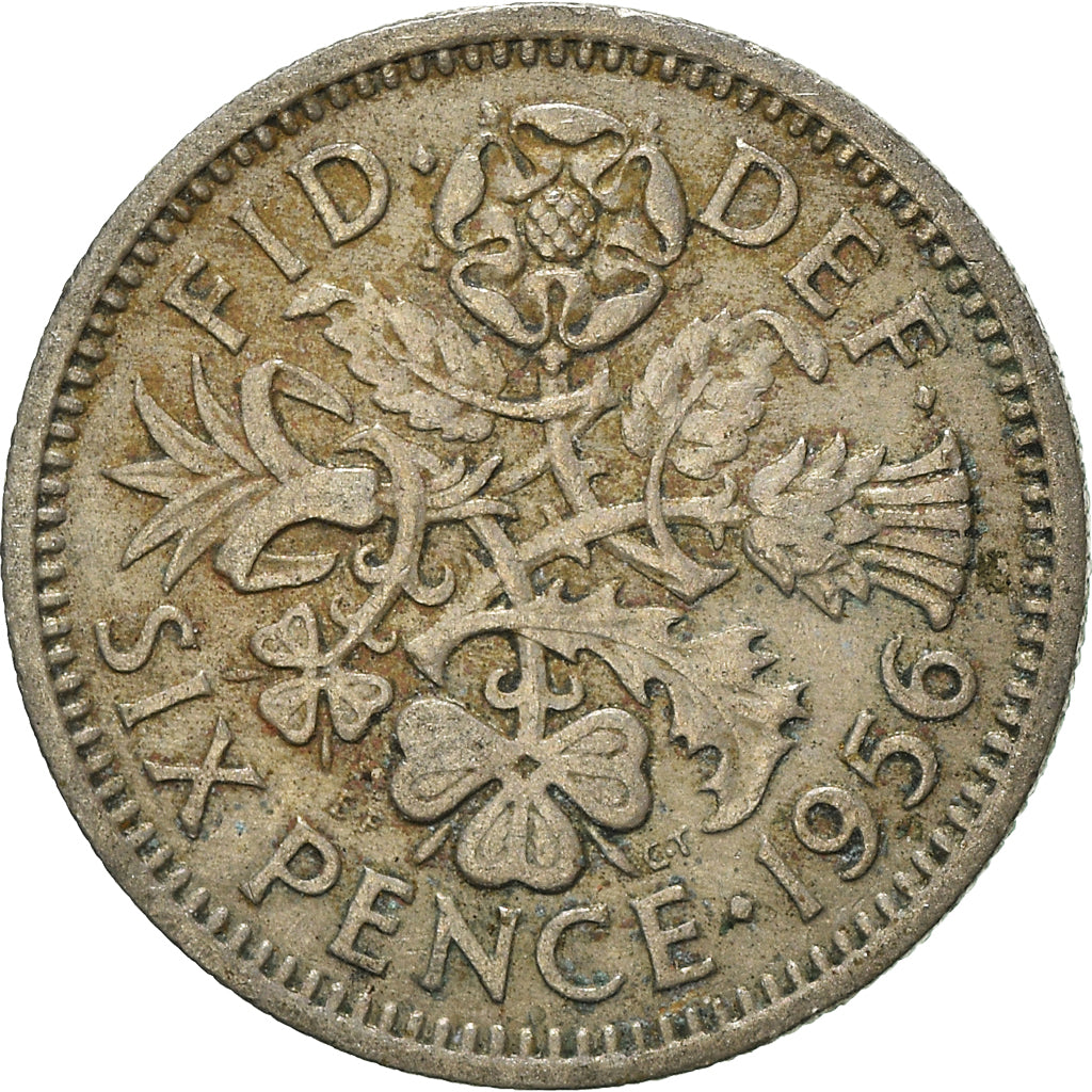 Monnaie, Grande-Bretagne, 6 Pence, 1956