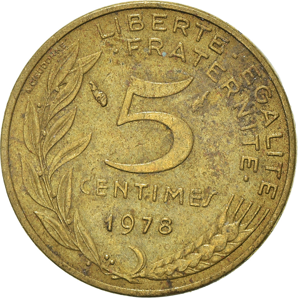 Moeda, França, 5 Centimes, 1978