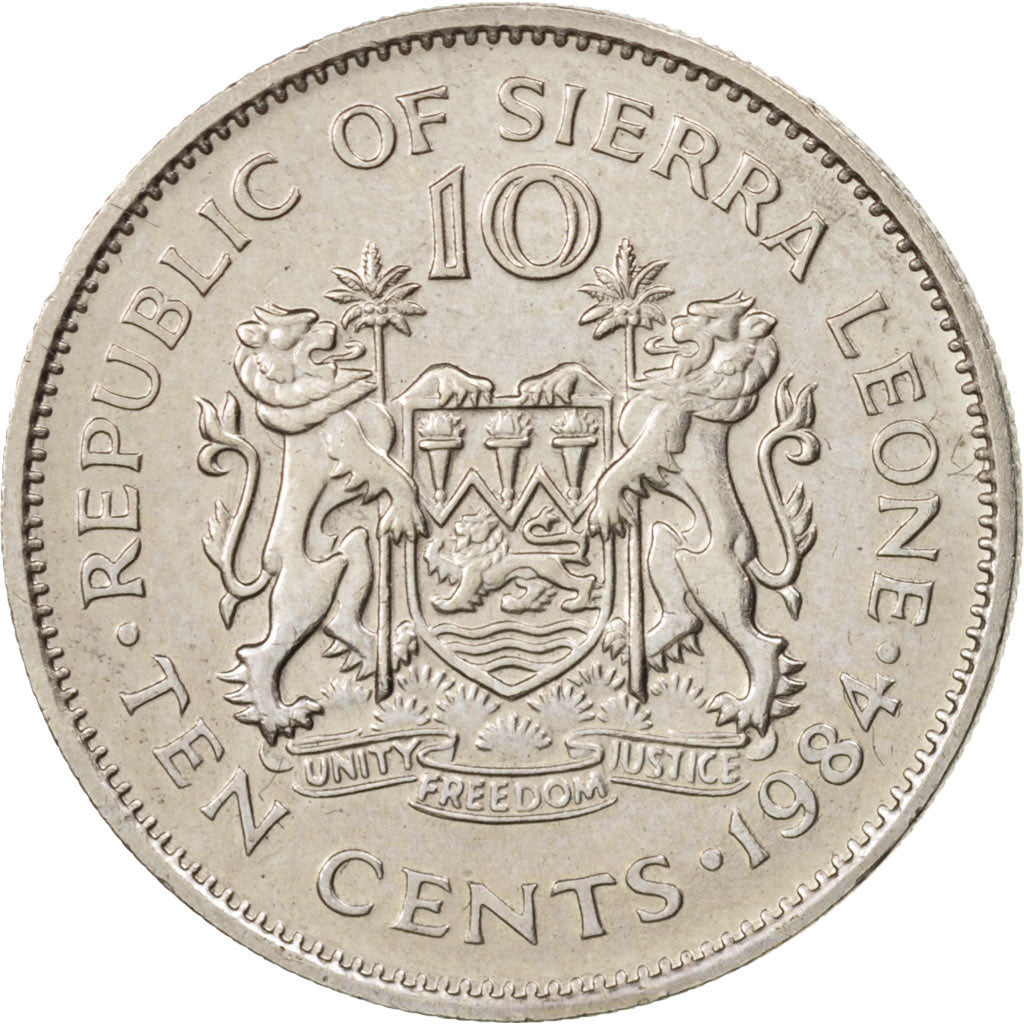 Coin, Sierra Leone, 10 Cents, 1984, MS(60-62), Copper-nickel, KM:34