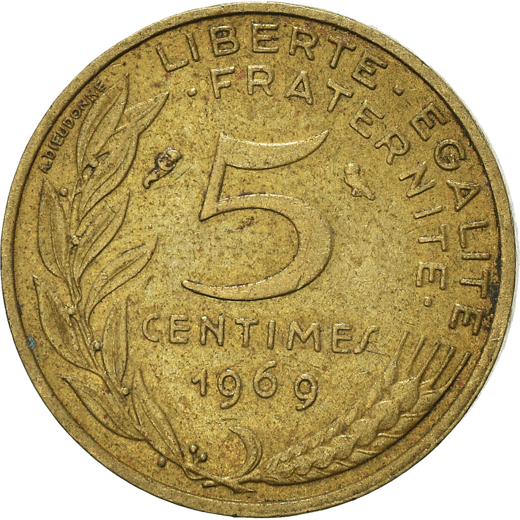 Moneta, Francia, 5 Centimes, 1969
