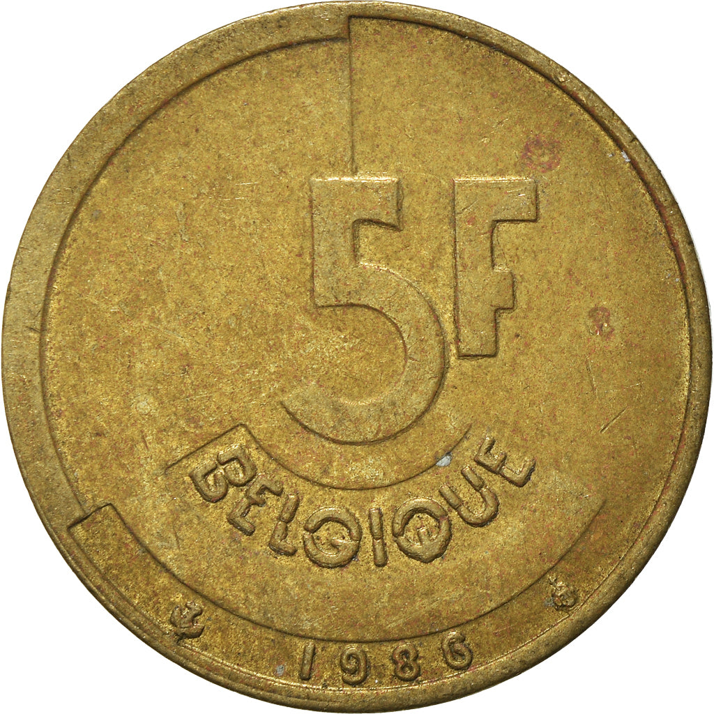 Münze, Belgien, 5 Francs, 5 Frank, 1986