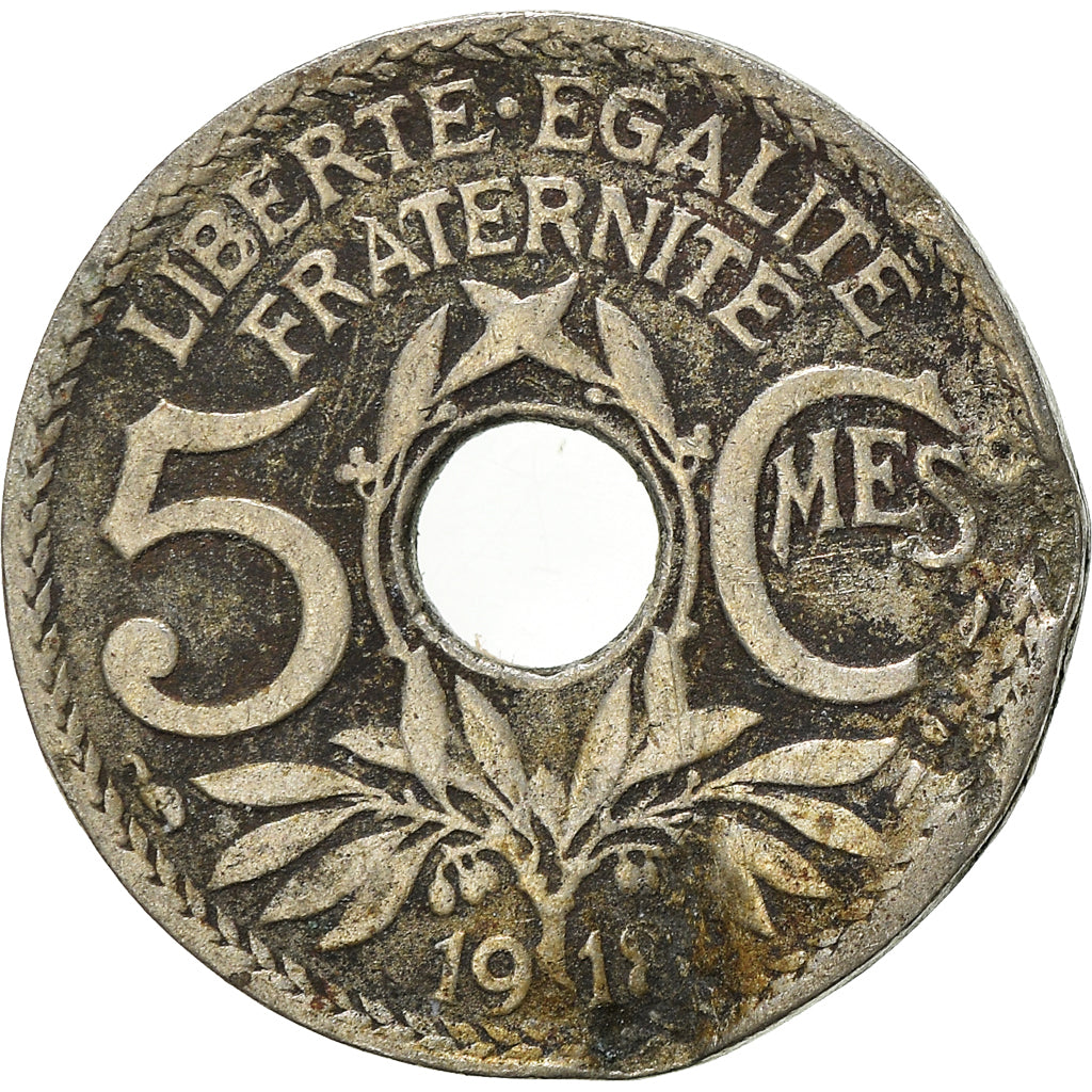Moeda, França, 5 Centimes, 1918