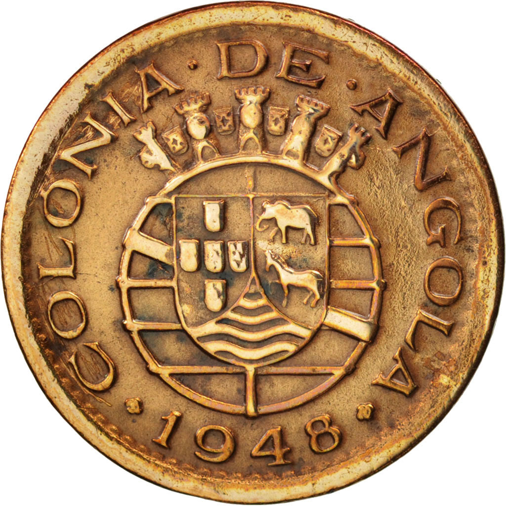 Angola, 10 Centavos, 1948, AU(55-58), Bronze, KM:70