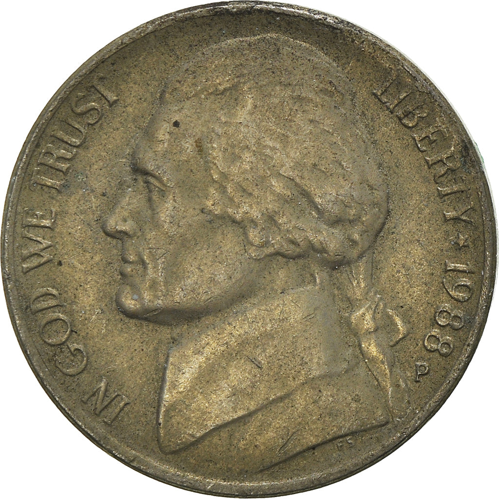 Monnaie, États-Unis, 5 Cents, 1988