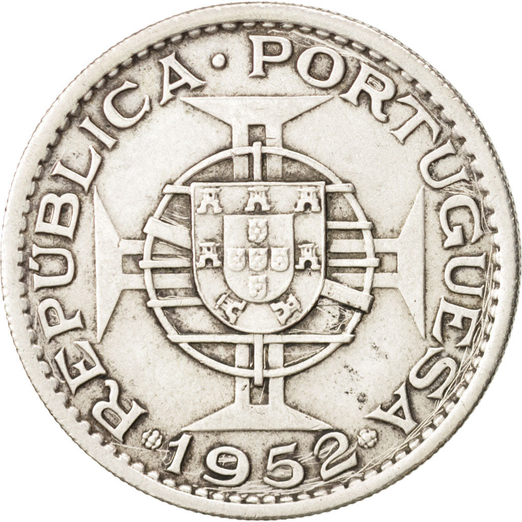 Angola, 20 Escudos, 1952, BB, Argento, KM:74