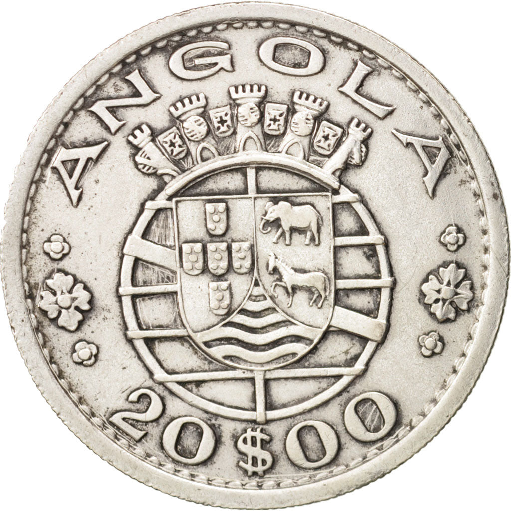 Angola, 20 Escudos, 1952, BB, Argento, KM:74