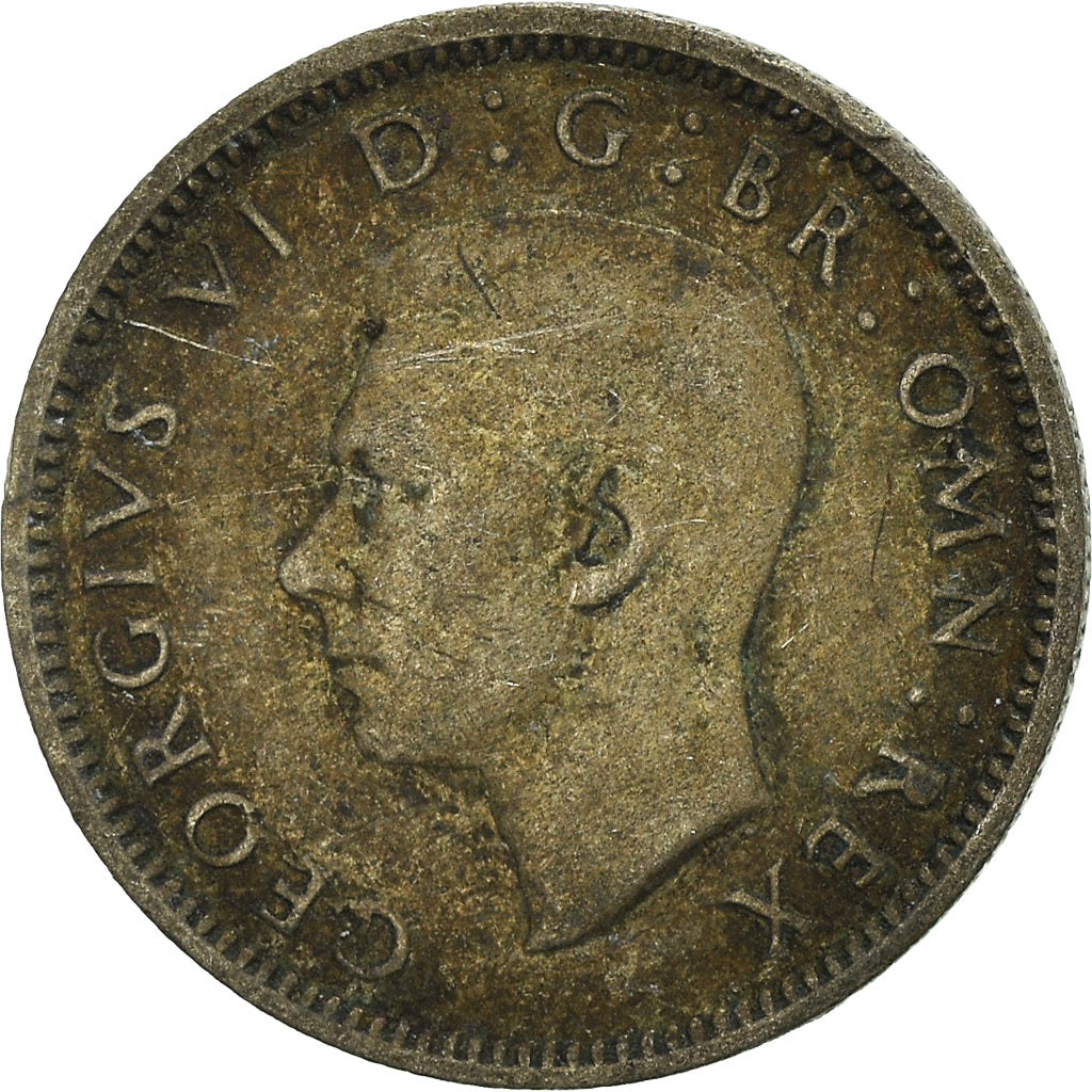 Coin, Great Britain, 6 Pence, 1945