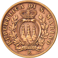 San Marino, 10 Centesimi, 1937, Rome, AU(50-53), Bronze, KM:13