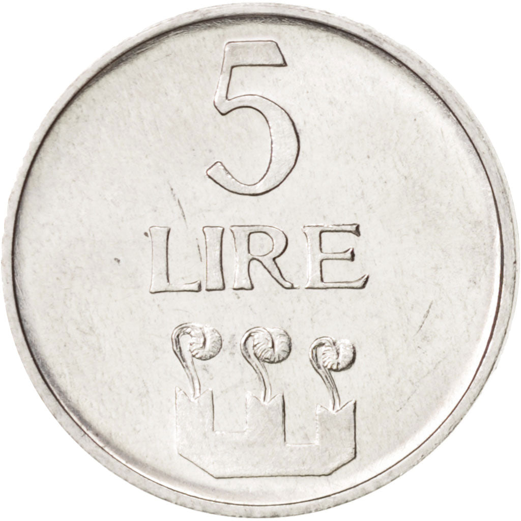 San Marino, 5 Lire, 1972, Rome, MS(64), Aluminum, KM:16