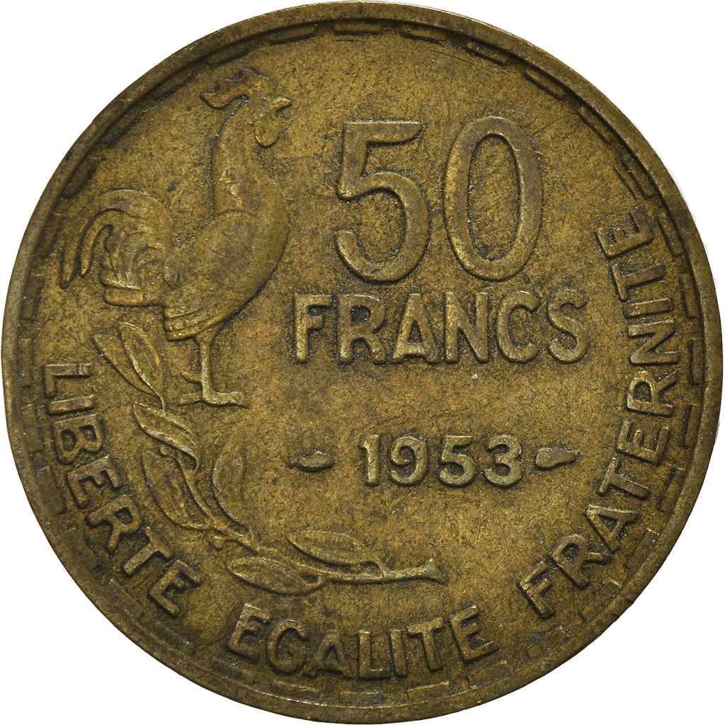 Moeda, França, 50 Francs, 1953