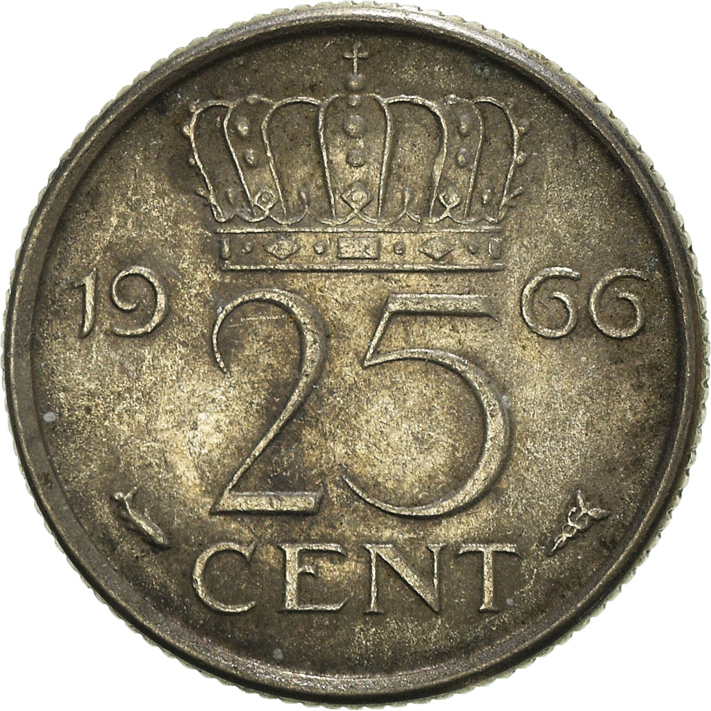 Coin, Netherlands, 25 Cents, 1966