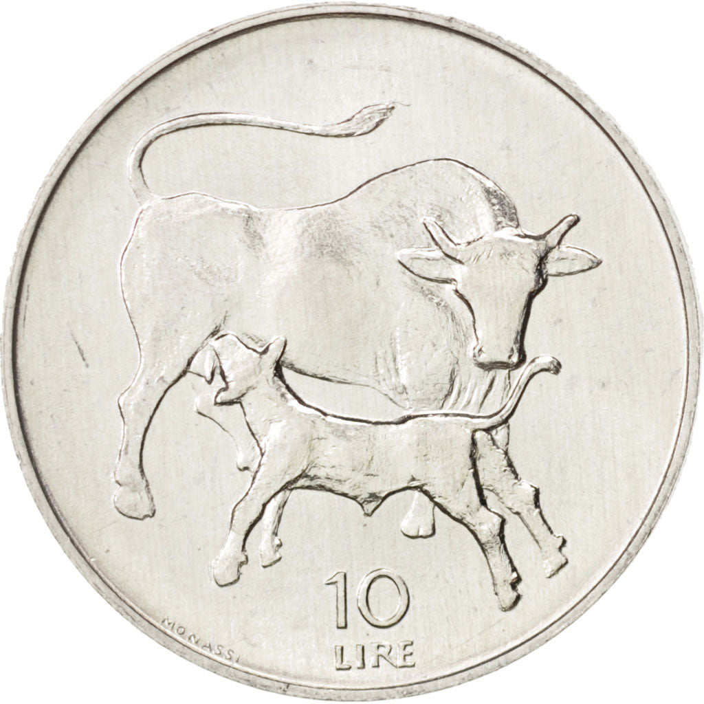 San Marino, 10 Lire, 1972, Rome, MS(64), Aluminum, KM:17