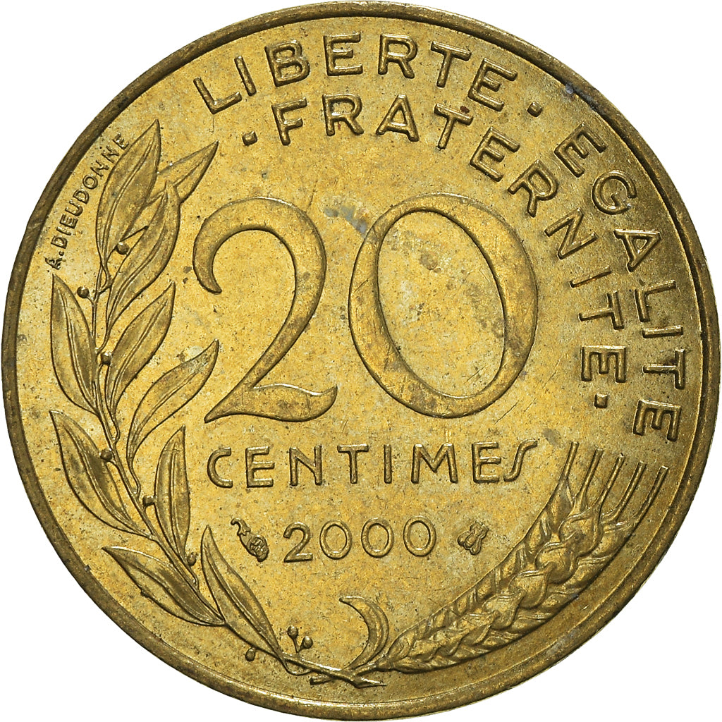 Munten, Frankrijk, 20 Centimes, 2000
