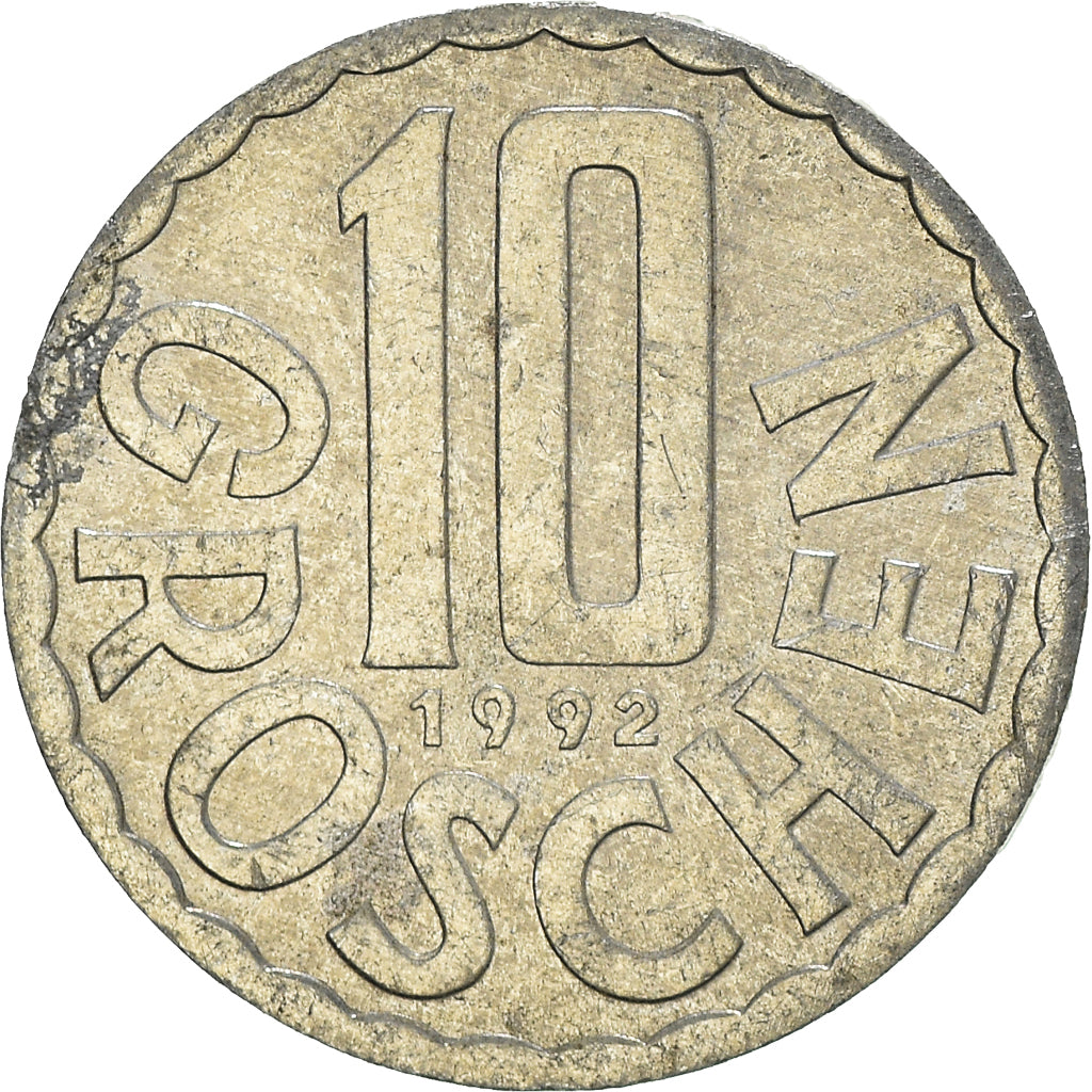 Moeda, Áustria, 10 Groschen, 1992