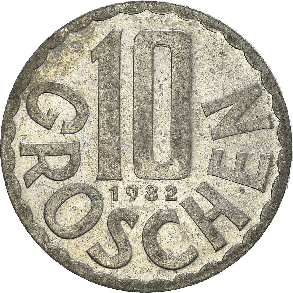 Moeda, Áustria, 10 Groschen, 1982
