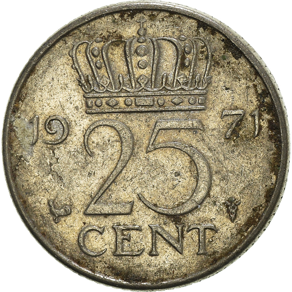 Coin, Netherlands, 25 Cents, 1971