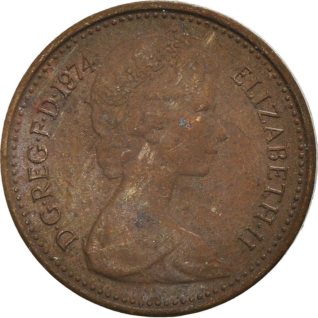 Münze, Großbritannien, 1/2 New Penny, 1974