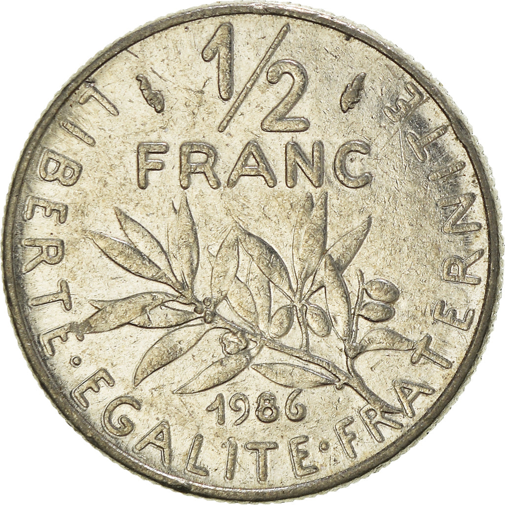 Münze, Frankreich, 1/2 Franc, 1986