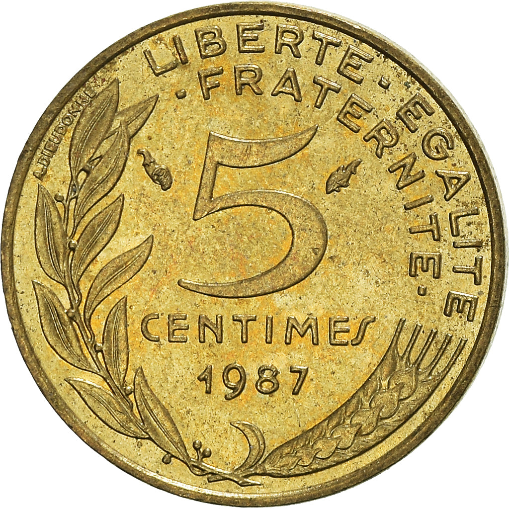 Münze, Frankreich, 5 Centimes, 1987