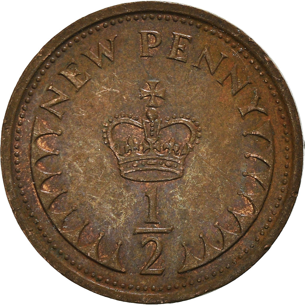 Münze, Großbritannien, 1/2 New Penny, 1975